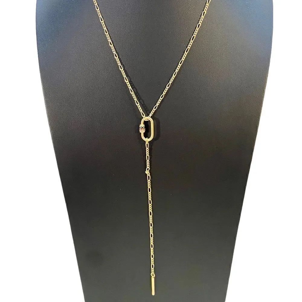 Lucky Brand Gold Tone Pave Y Necklace.